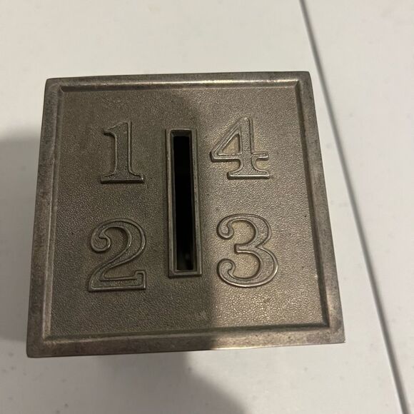 Vintage Brushed Pewter Piggy Bank - Picture 5 of 8